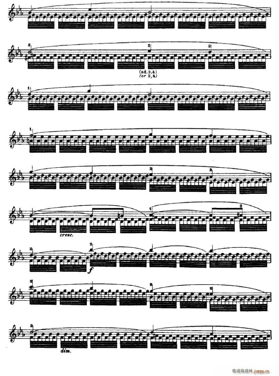 让 德尔菲 阿拉尔 12首小提琴隨想练习曲之19(小提琴谱)3
