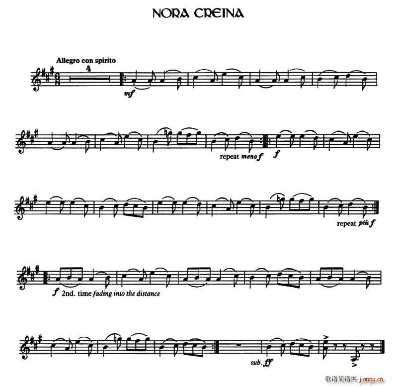 Nora Creina 爱尔兰曲调(十字及以上)1