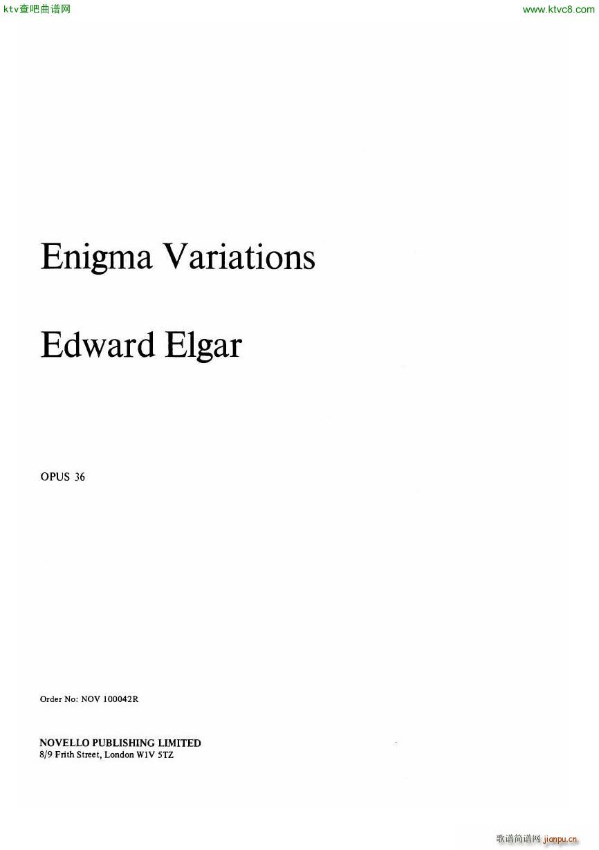 Edward Elgar Enigma Variations Op 36(钢琴谱)1