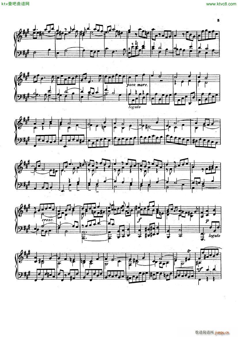 Bach D Albert Prelude and fugue in a major(钢琴谱)5