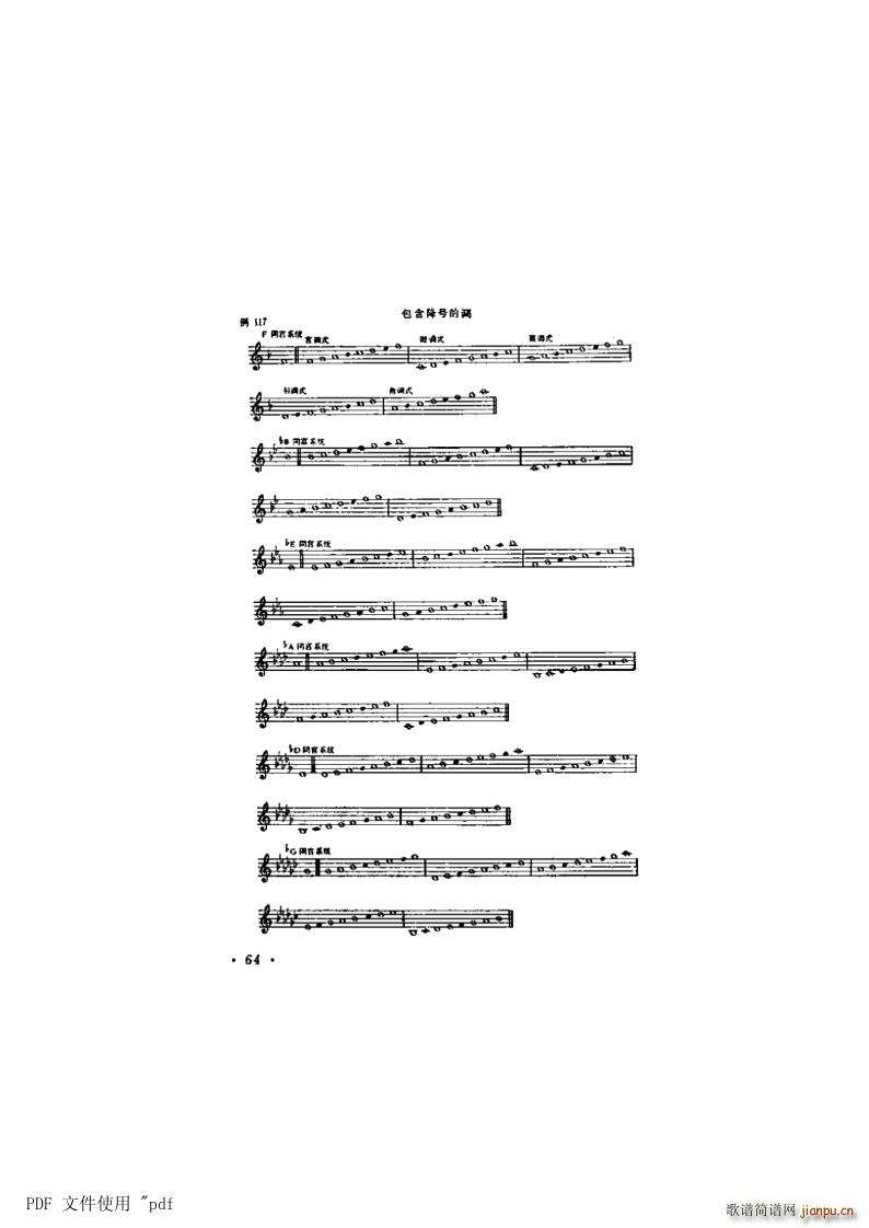 其他 第5章 第64页 第8节 升降调及五度循环(十字及以上)1