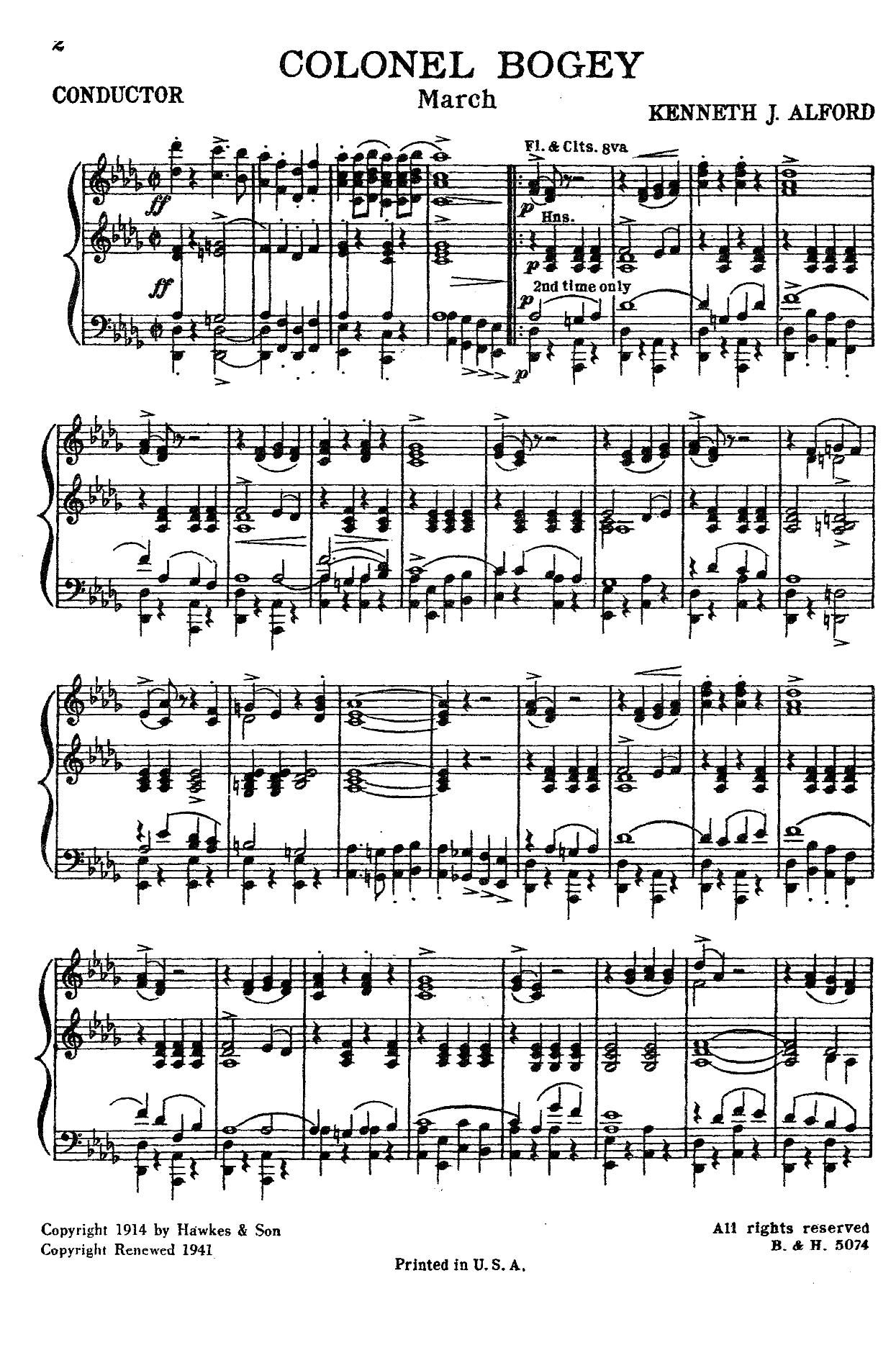 Colonel Bogey(钢琴谱)1