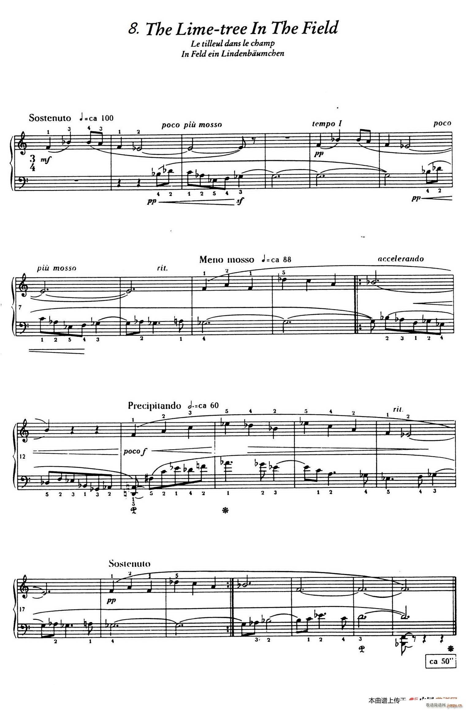 12 Folk Melodies 十二首民间曲调 8(钢琴谱)1