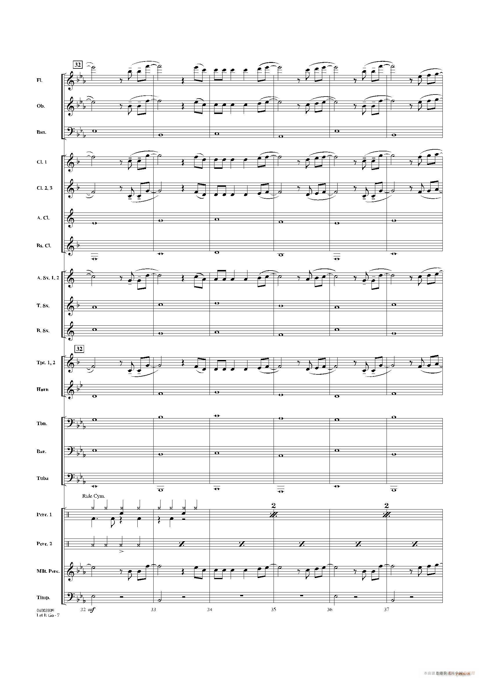 Let it go 冰雪奇缘 主题曲 交响管乐(总谱)6