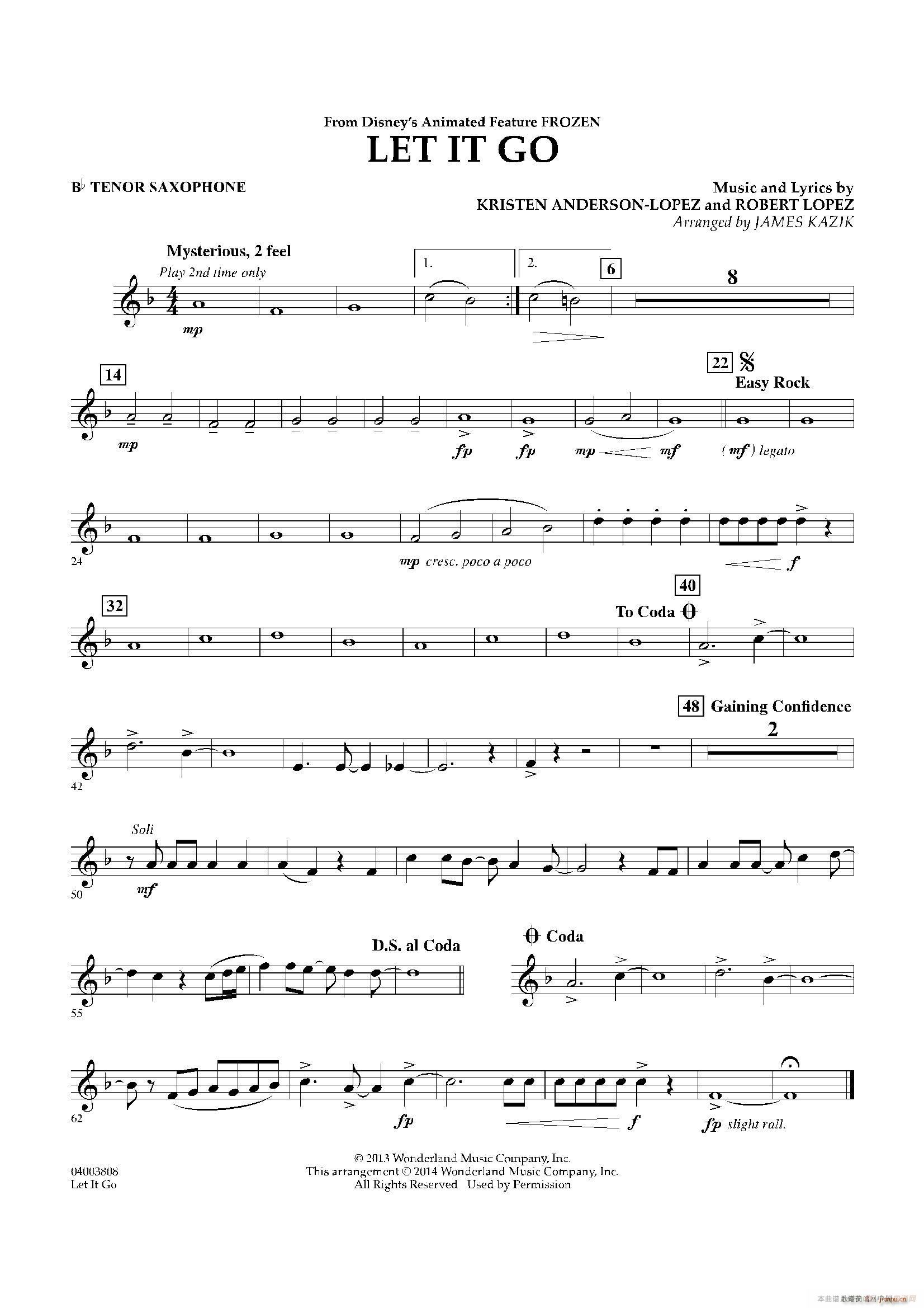 Let it go 冰雪奇缘 主题曲 交响管乐(十字及以上)11