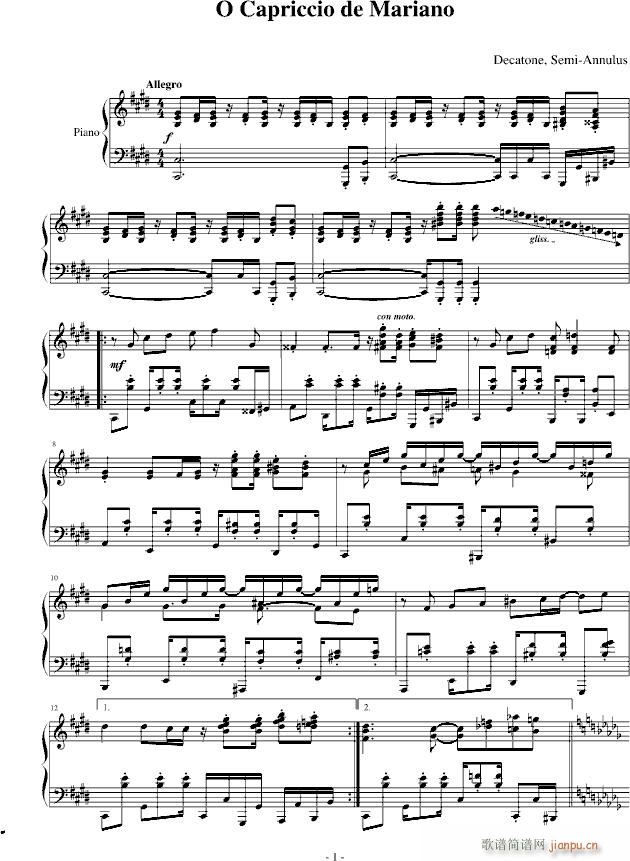 O Capriccio de Mariano(钢琴谱)1