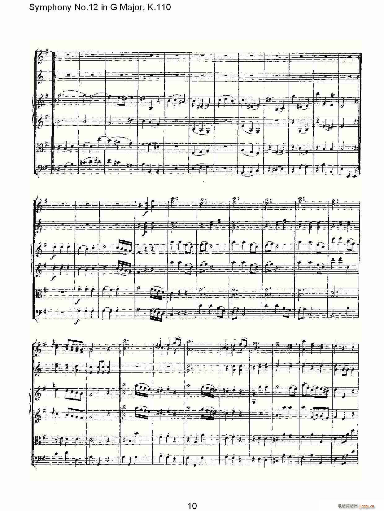 Symphony No.12 in G Major, K.110(十字及以上)10