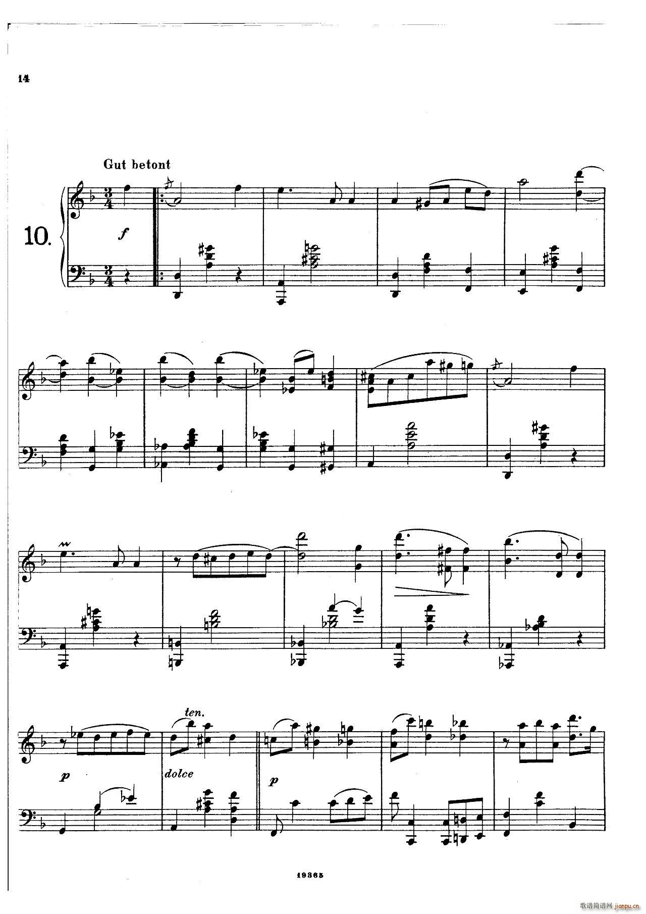 封 泽姆林斯基 Landliche Tanzee Op 1 乡村舞曲(钢琴谱)13