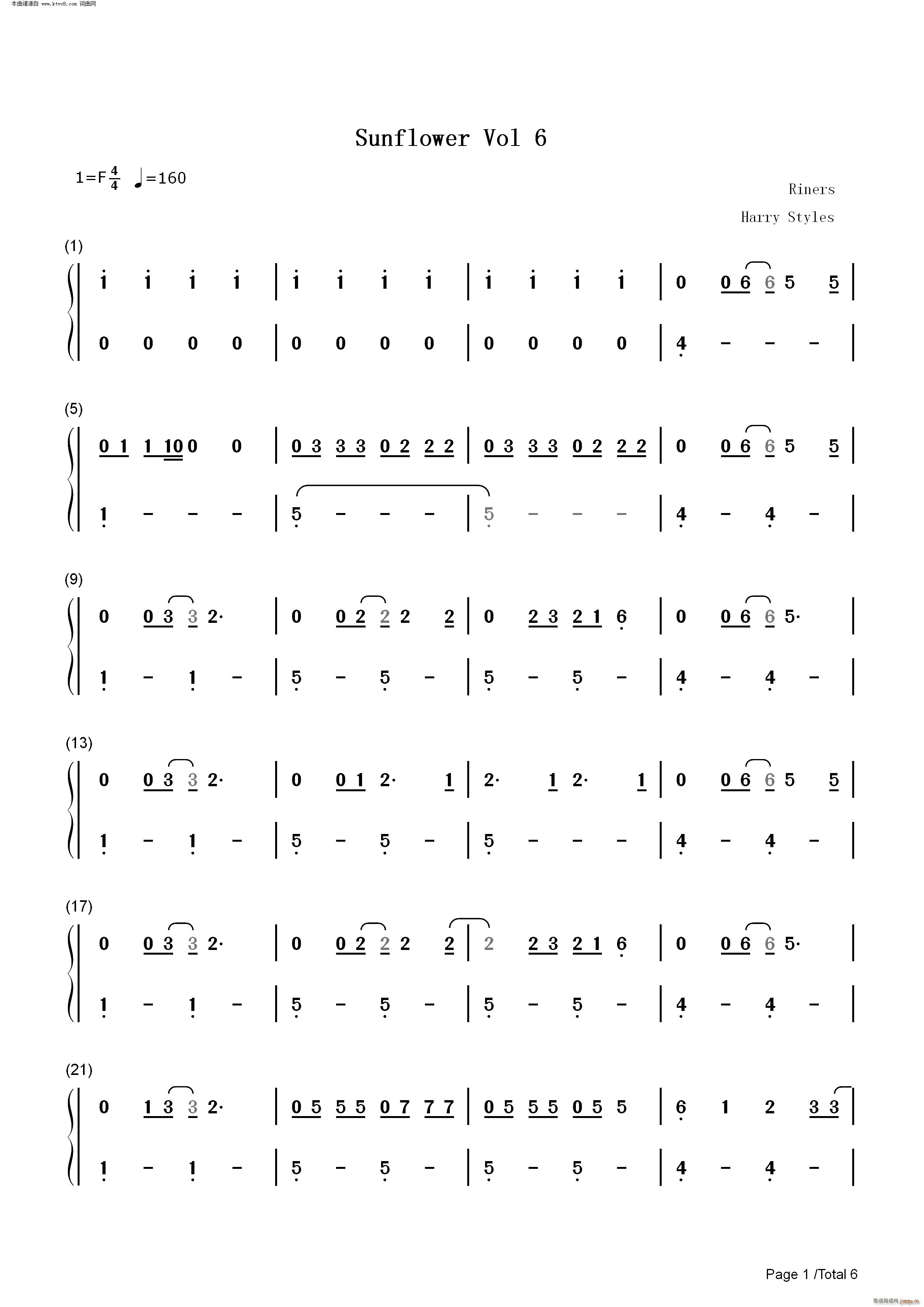 Sunflower Vol 6(钢琴谱)7