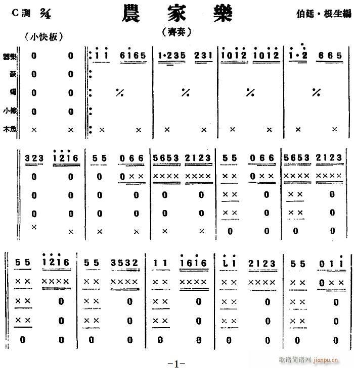 农家乐 民乐齐奏 打击乐(十字及以上)1