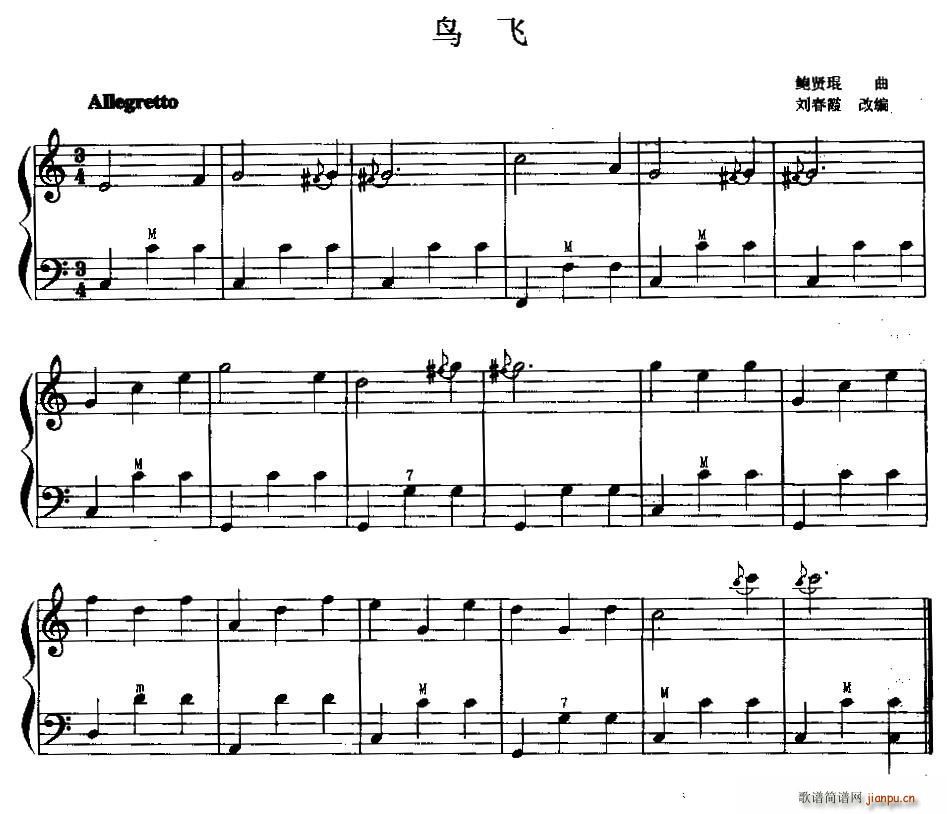鸟飞(手风琴谱)1