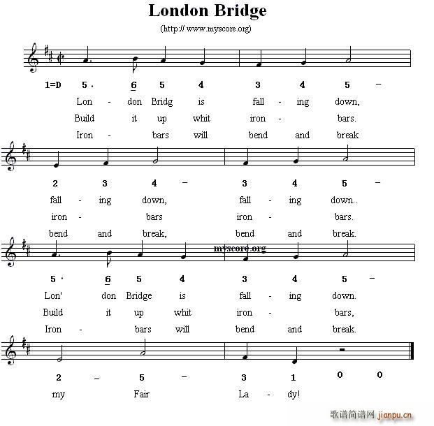 London Bridge 英文儿歌(十字及以上)1