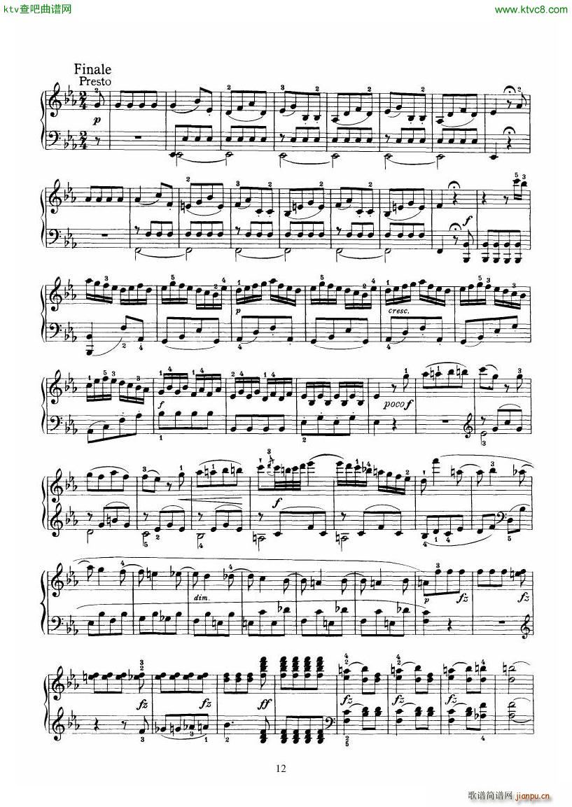 Piano Sonata No 52 in Eb(钢琴谱)12