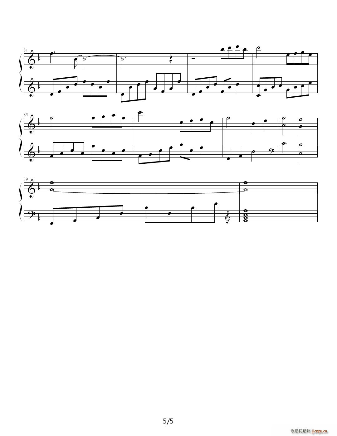 一首非常好听的经常用作背景音乐的曲子(钢琴谱)5