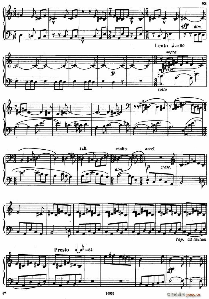 Bartok SZ 107 Mikrokosmos for Piano 97 121(钢琴谱)8