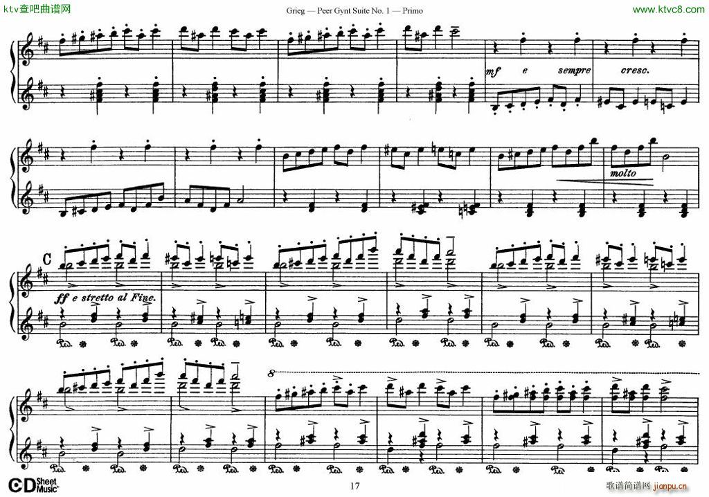 Peer Gynt Suite No 1(钢琴谱)17