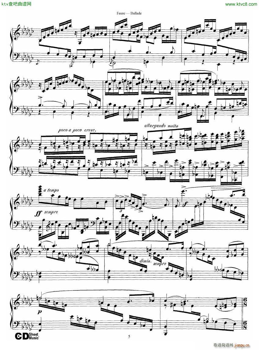Faure Ballade Op 19(钢琴谱)5