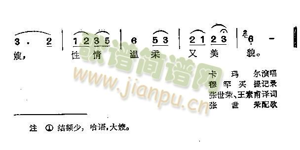 可爱的大嫂(五字歌谱)3