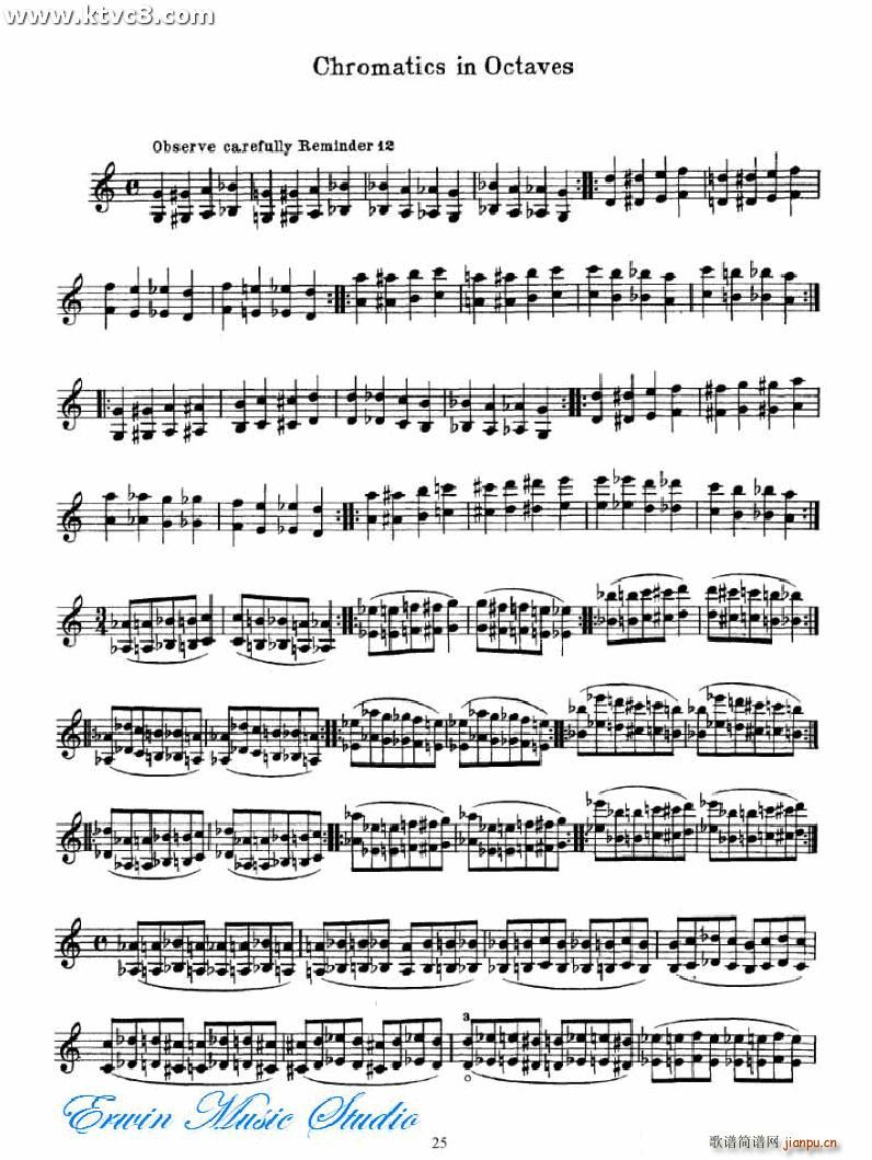 Bytovetskim 双弦练习 练习曲(十字及以上)25