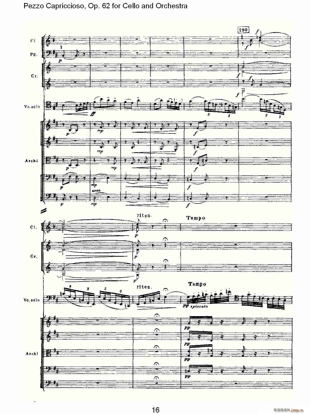 Pezzo Capriccioso, Op.62(大提琴谱)16