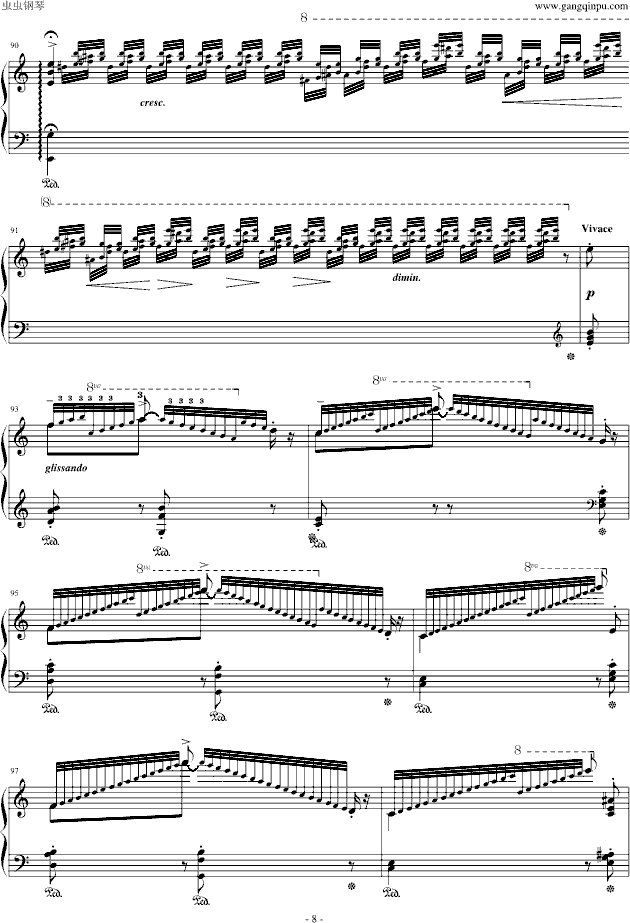 李斯特匈牙利狂想曲第10号 技巧惊人之作！(钢琴谱)8