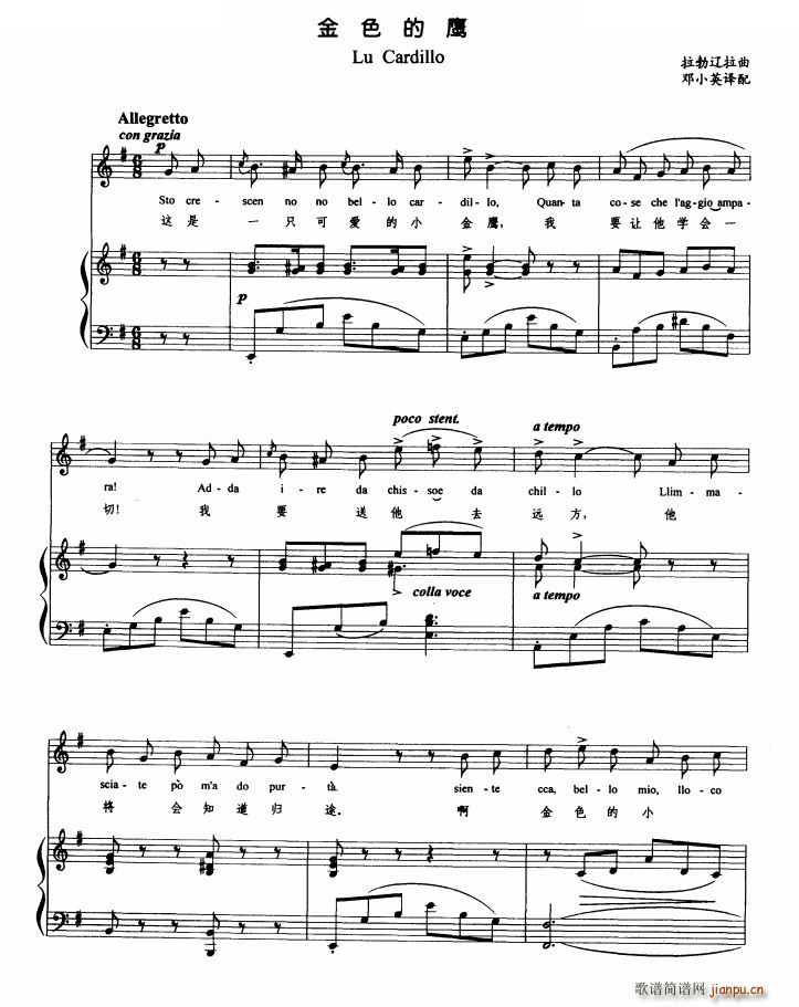 金色的鹰(四字歌谱)1