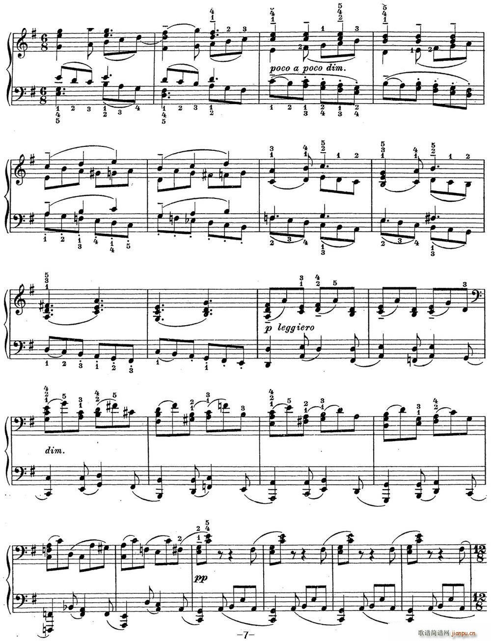 拉赫玛尼诺夫 钢琴前奏曲15 E小调 Op 32 No 4(钢琴谱)7