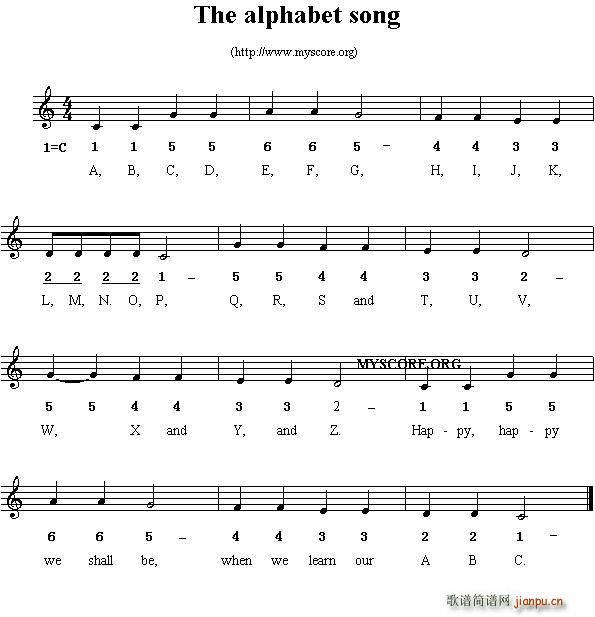 The alphabet song(十字及以上)1