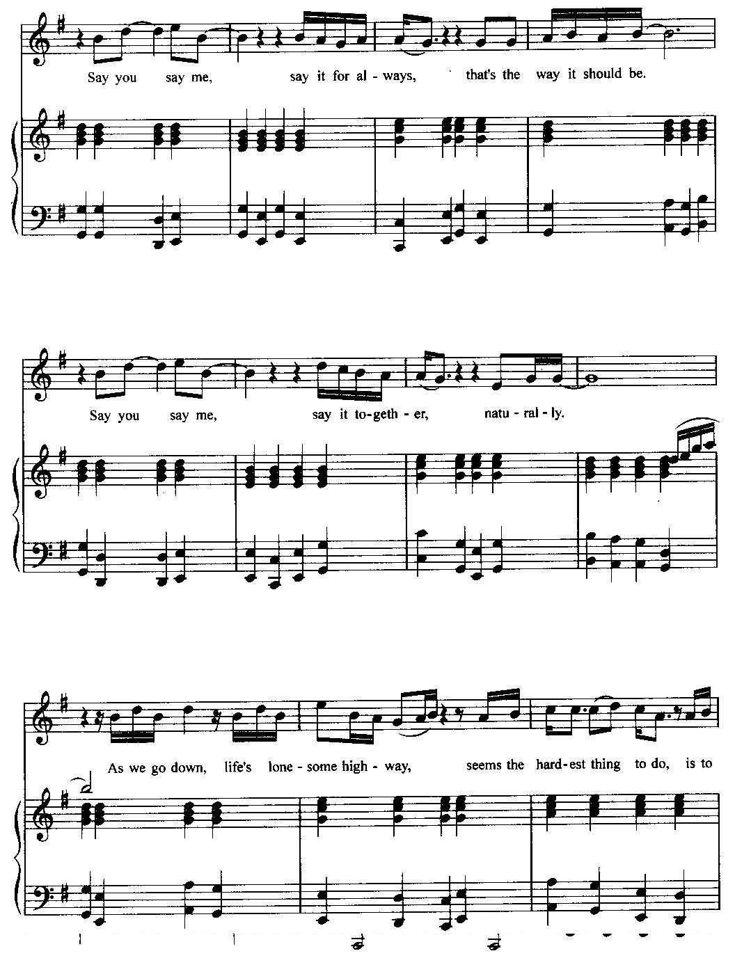 说你，说我（电影主题曲(钢琴谱)3