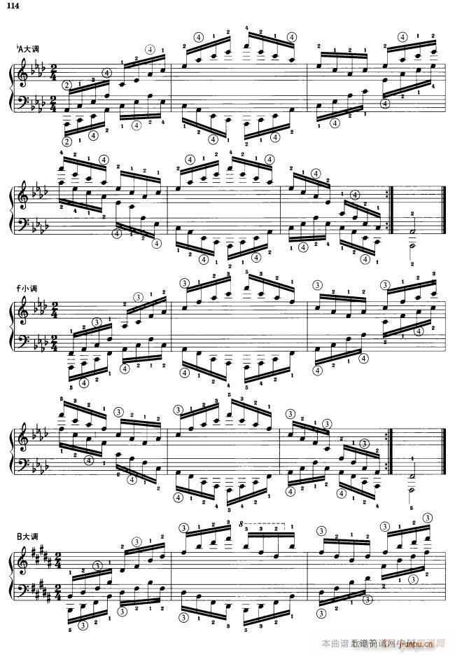 钢琴琶音练习 反向琶音(钢琴谱)7