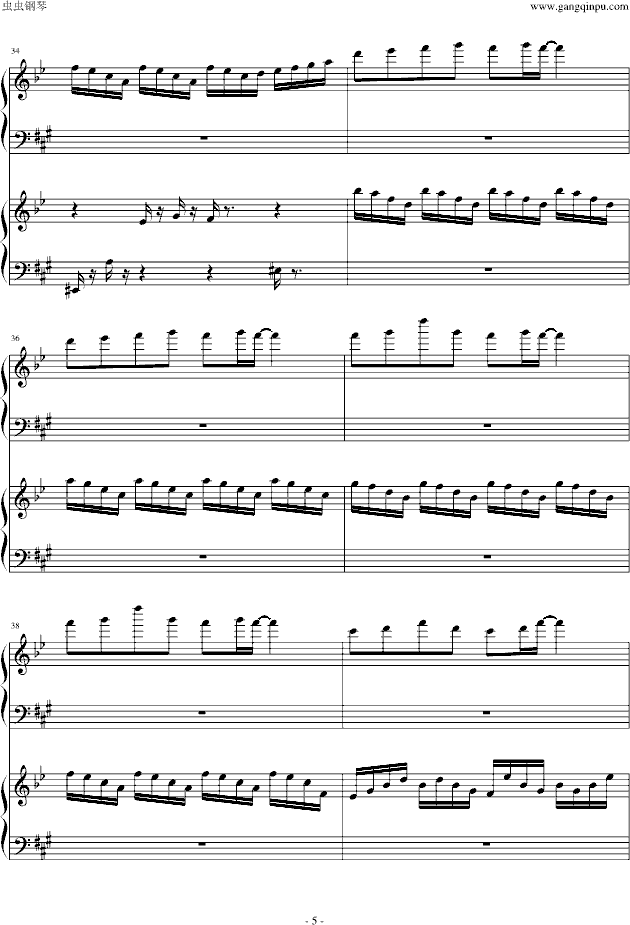 诗意鸣奏曲 四手联弹(钢琴谱)5