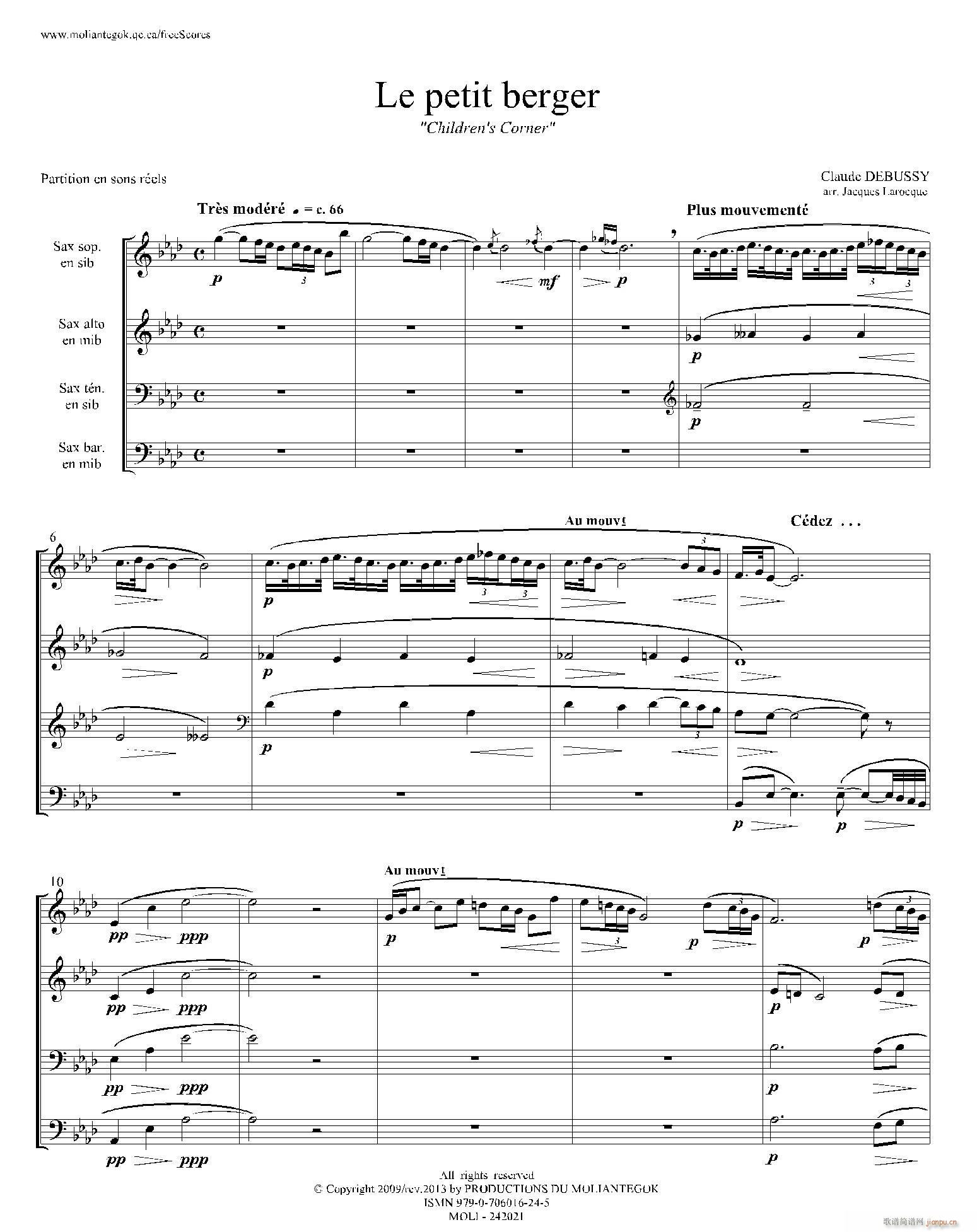 牧童 套曲 儿童乐园 之五 四重奏(总谱)1