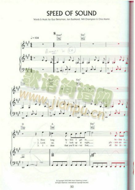 SPEEDOFSOUND(吉他谱)1