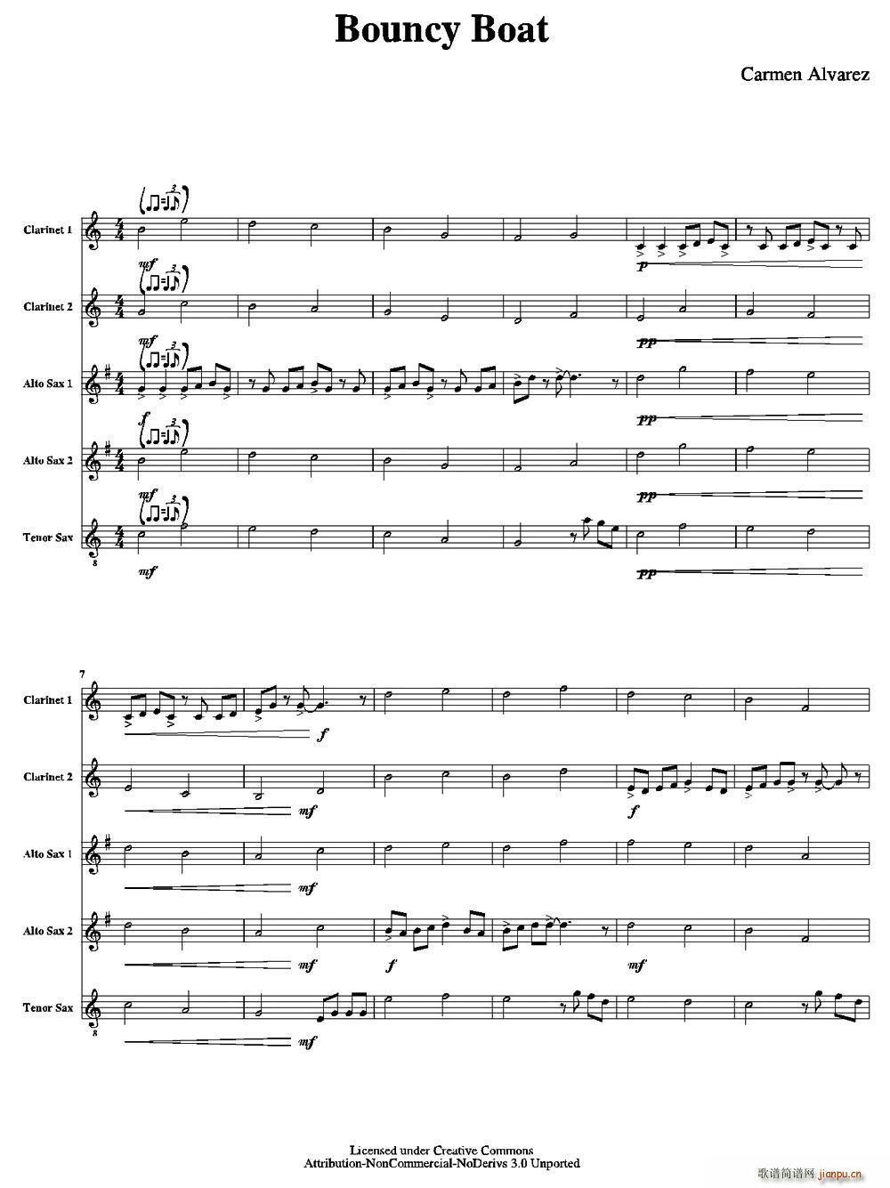 Bouncy Boat 颠簸的船 五重奏(总谱)1