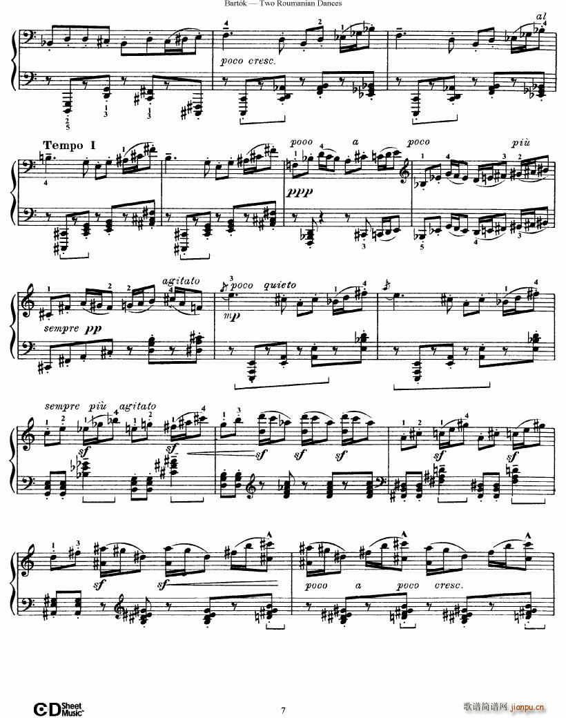 Bartok SZ 43 Two romanian dances op8a(钢琴谱)7