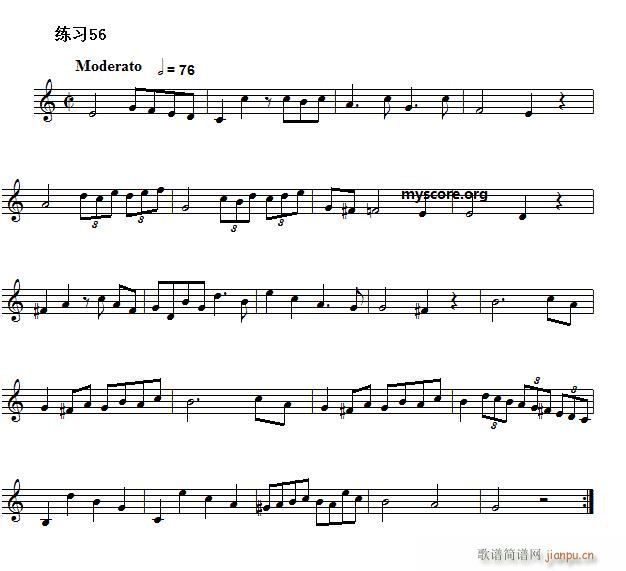 快速入门 附录 视唱浅易经典练习曲 56(十字及以上)1