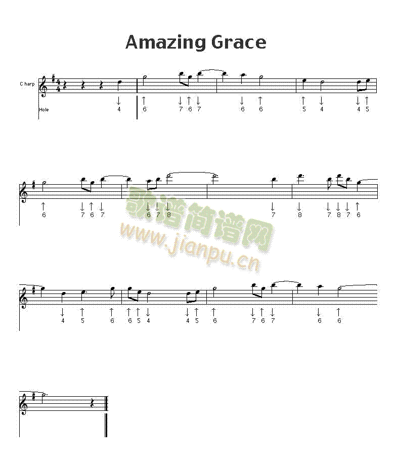 amazinggraceG-2口琴谱(其他乐谱)1