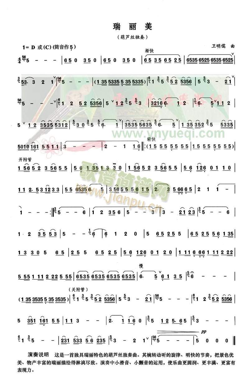 瑞丽美(葫芦丝谱)1
