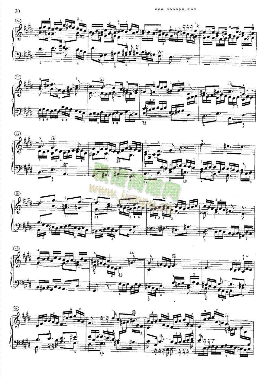 巴赫平均律曲集第二册第4首键盘类钢琴(其他乐谱)5
