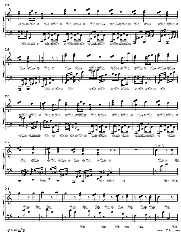 小星星变奏曲-莫扎特(钢琴谱)7