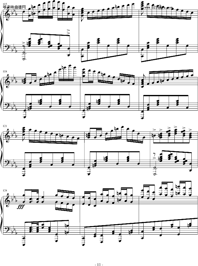 c小调波兰舞曲-心兰(钢琴谱)11