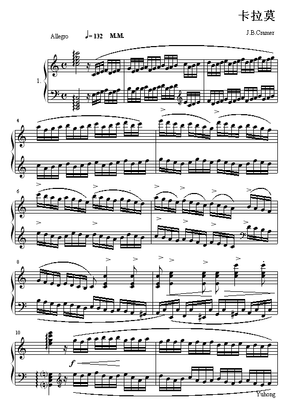 60首钢琴练习曲NO.1(钢琴谱)1