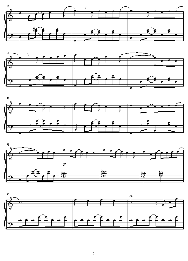 猫的报恩-主题曲-風になる(钢琴谱)5