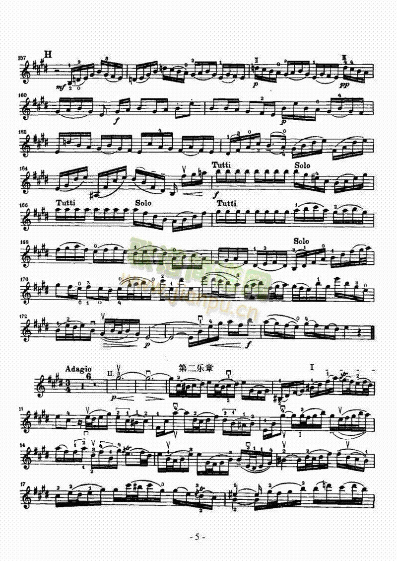 E大调小提琴协奏曲—独奏弦乐类小提琴(其他乐谱)5