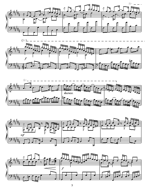 B大调练习曲(钢琴谱)3