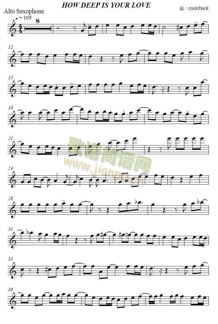 Howdeepisyourlove(萨克斯谱)1