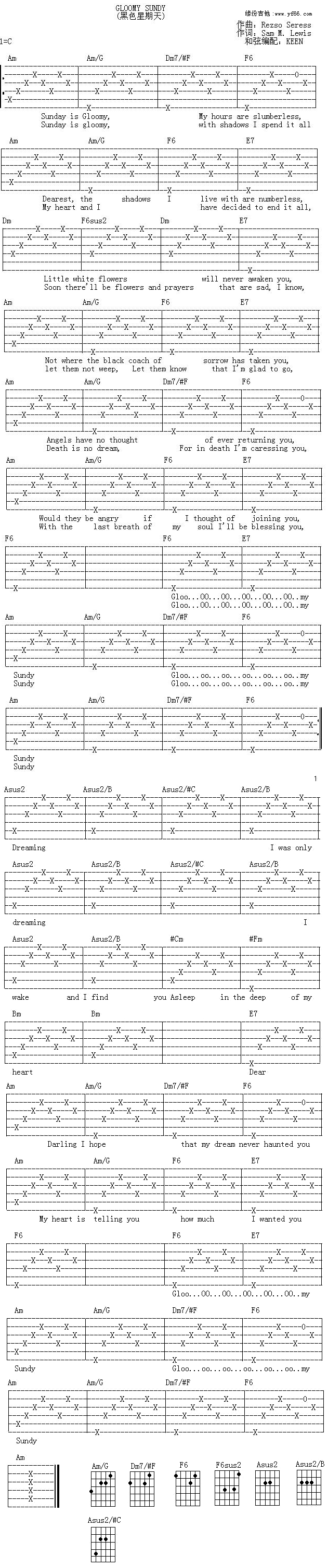 CloomySunday(吉他谱)1