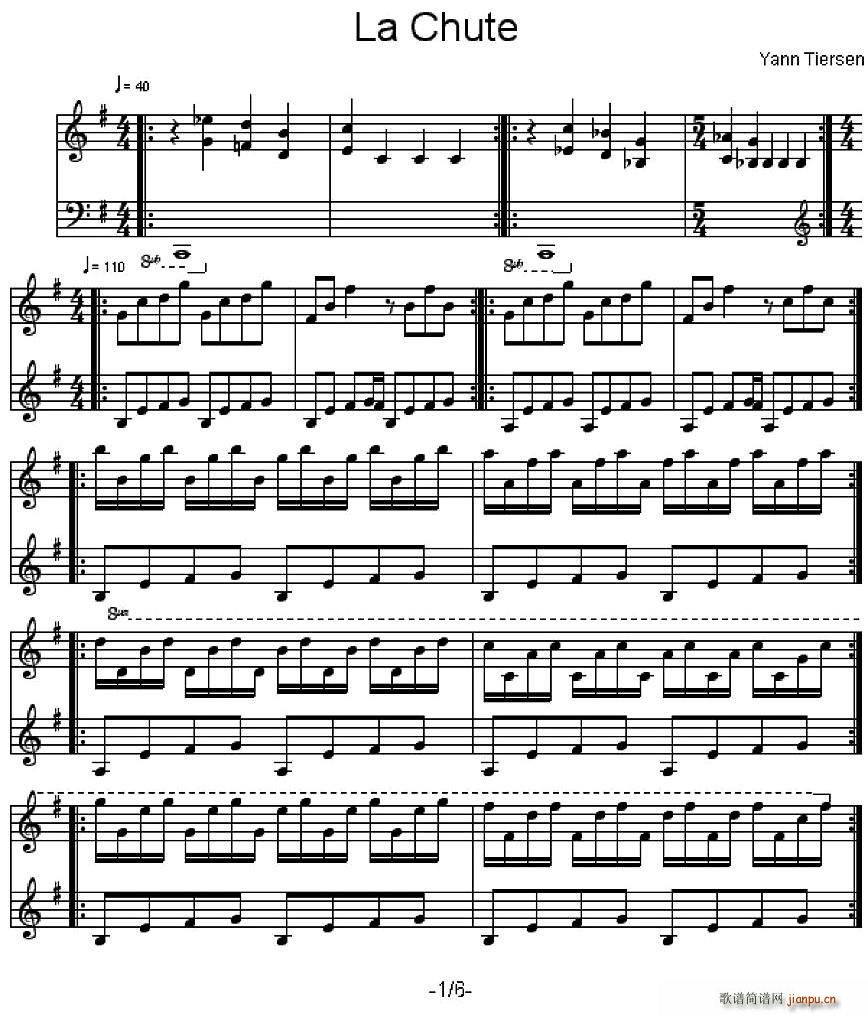 La Chute(八字歌谱)1