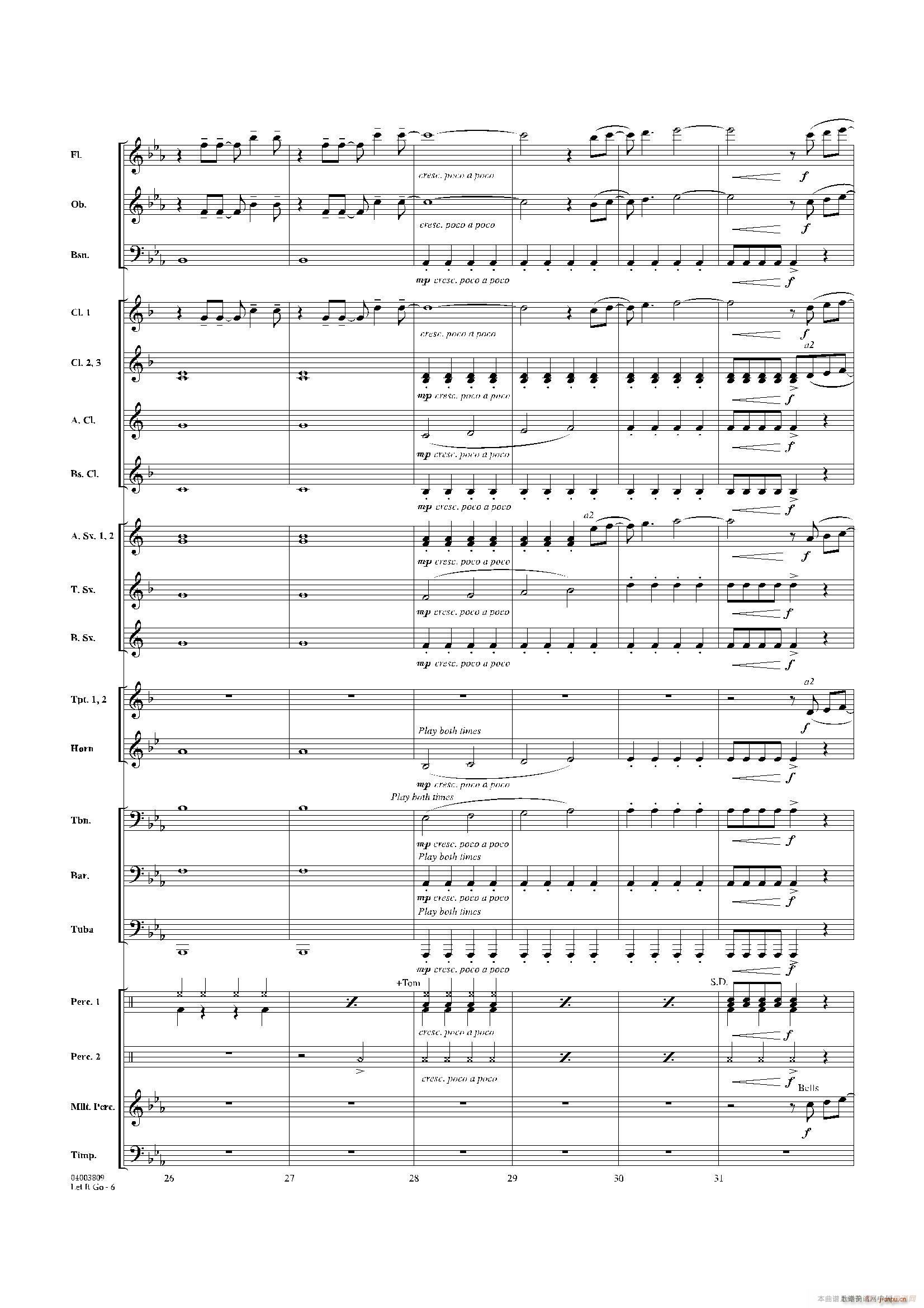 Let it go 冰雪奇缘 主题曲 交响管乐(总谱)5