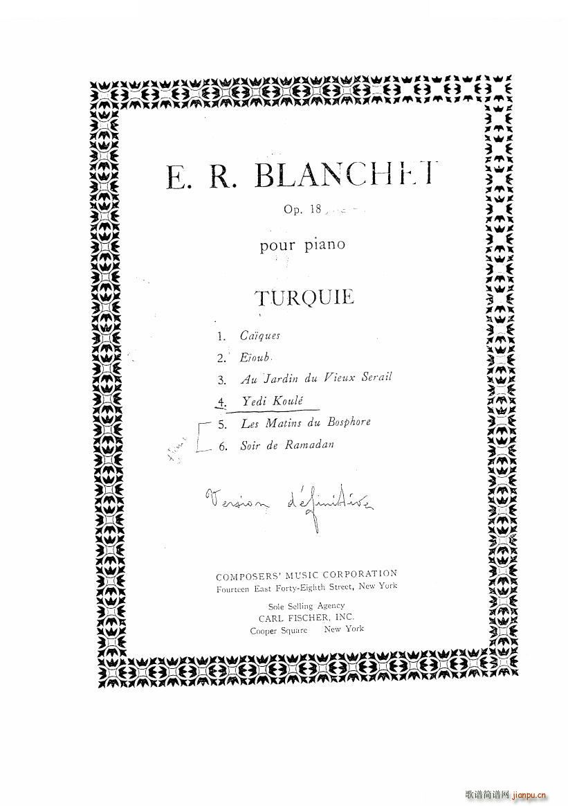 Blanchet Op 18 Turquie Op 18 Turquie(十字及以上)1